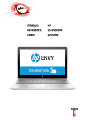 HP ENVY 15-AS005NF Manuel De L'utilisateur