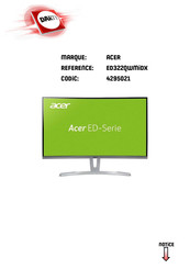 Acer ED322QWMIDX Guide De L'utilisateur