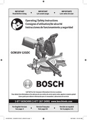 Bosch GCM18V-12GDC Consignes D'utilisation/De Sécurité