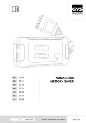 GYS NOMAD OBD MEMORY SAVER Mode D'emploi