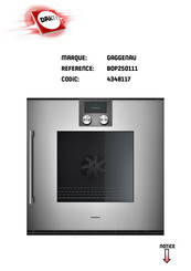 Gaggenau BOP250111 Notice D'utilisation