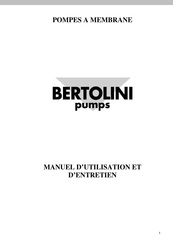 Bertolini POLY 2100 Manuel D'utilisation Et D'entretien