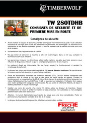 Timberwolf TW 280TDHB Consignes De Sécurité Et De Fonctionnement