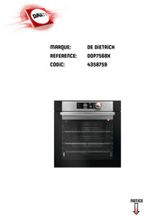 De Dietrich DOP7568X Guide D'utilisation