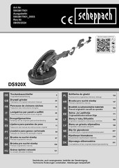 Scheppach DS920X Traduction Des Instructions D'origine