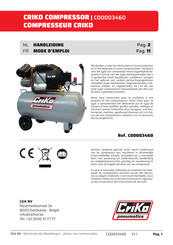 C&K Criko pneumatics C00003460 Mode D'emploi