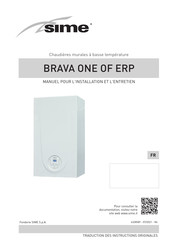 Sime BRAVA ONE OF ERP 35 Manuel Pour L'installation Et L'entretien