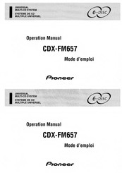 Pioneer CDX-FM657 Mode D'emploi