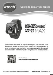 VTech KidiZoom Smartwatch MAX Guide De Démarrage Rapide