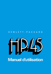 Hewlett Packard HP-45 Manuel D'utilisation