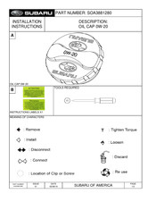 Subaru SOA3881280 Instructions D'installation