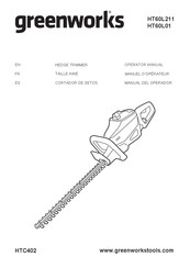 GreenWorks HT60L211 Manuel D'opérateur