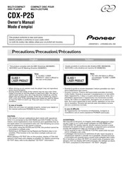 Pioneer CDX-P25 Mode D'emploi