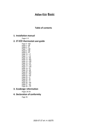 Adax ECO04 Instructions D'installation