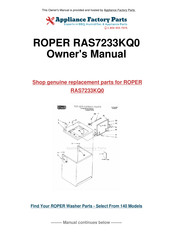 Whirlpool ROPER RAS7233KQ0 Instructions D'utilisation