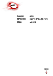 Acer SWIFT 3 SF314-51-P3FQ Manuel D'utilisation