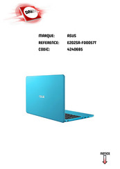 Asus EeeBook E202SA-FD0057T Manuel Électronique