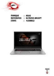 Asus ROG Strix Scar GL702VS-BA197T Manuel Électronique