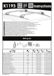 Yakima K1193 Instructions