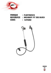 Plantronics BackBeat FIT 300 Série Guide De L'utilisateur