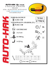 AUTO-HAK C75US Instructions De Montage