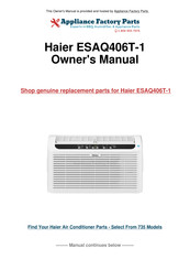 Haier ESAQ406T-1 Guide D'utilisation Et D'entretien