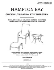 HAMPTON BAY 1001 412 855 Guide D'utilisation Et D'entretien