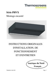 Thermoscreens PHVX6WR Instructions Originales