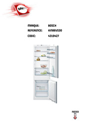 Bosch KIN86VS30 Notice D'utilisation