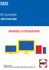 MSI P65 I71651260 Manuel D'utilisation