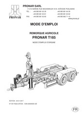 PRONAR T185 Mode D'emploi