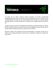 Razer Tartarus Chroma Mode D'emploi