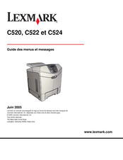 Lexmark C524 Guide Des Menus Et Messages