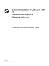 HP JetFusion 5200 Manuel De L'utilisateur