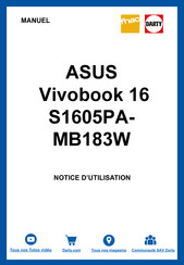 Asus Vivobook 16 S1605PAMB183W Notice D'utilisation