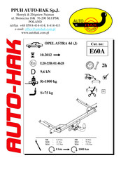 AUTO-HAK E60A Instructions De Montage