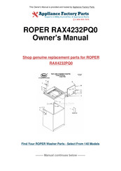 Whirlpool Roper RAX4232PQ0 Instructions D'utilisation