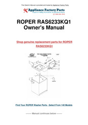 Whirlpool ROPER RAS6233KQ1 Instructions D'utilisation