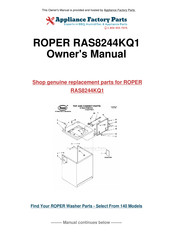 Whirlpool ROPER RAS8244KQ1 Instructions D'utilisation