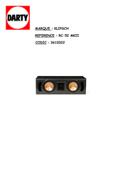 Klipsch Rf-62 II Manuel Du Propriétaire