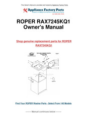 Whirlpool ROPER RAX7245KQ1 Instructions D'utilisation