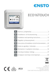 ensto ECO16TOUCH Instructions D'installation Et De Fonctionnement