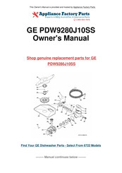 GE Profile PDW9280J10SS Manuel Du Propriétaire