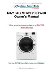 Maytag MHWE200XW00 Guide D'utilisation Et D'entretien