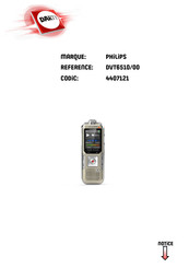 Philips VoiceTracer DVT6510/00 Manuel De L'utilisateur