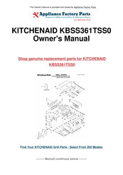 KitchenAid KBSS361TSS0 Instructions D'installation Et Guide D'utilisation Et D'entretien