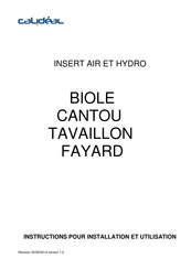 Calideal TAVAILLON hydro Instructions Pour L'installation Et L'utilisation