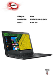 Acer A114-31-C4ZV Manuel D'utilisation