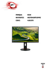 Acer XB270HUBMIJDPRZ Manuel De L'utilisateur