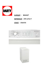 Brandt ETE 6710 F Guide D'installation & D'utilisation